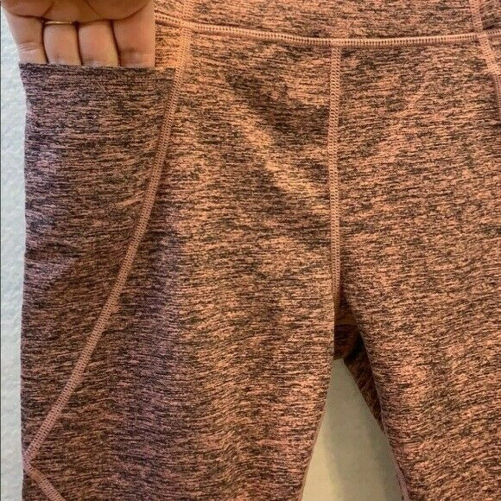 Mid-Rise Athletic/Workout Leggings, Pink and Black, Woman's Size X-Large - Picture 4 of 12